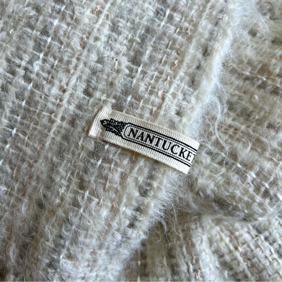 Nantucket Looms Windswept Ivory Handwoven Multi-Fiber Throw Blanket UNUSED NWT - Picture 9 of 13